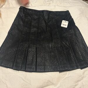 Free People Black Faux Leather Mini Skirt